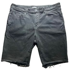 Express slim denim jean shorts cut off style black size 38